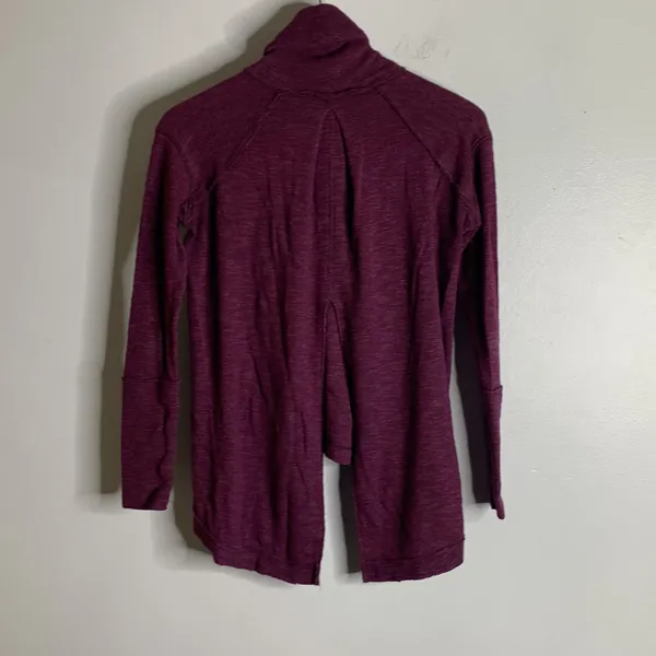 Free people xs purple cowl neck open‎ back long sleeve top - Image 4