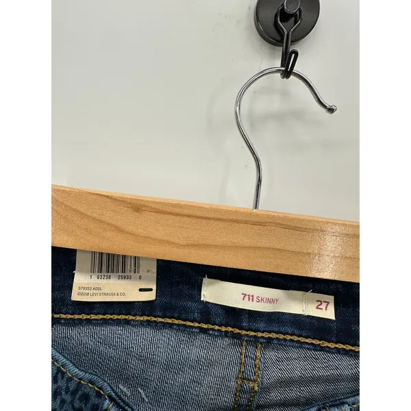 Levi's 711 Skinny Denim Jeans‎ Animal Print Leopard Cotton Stretch Women 27 NWT - Image 6