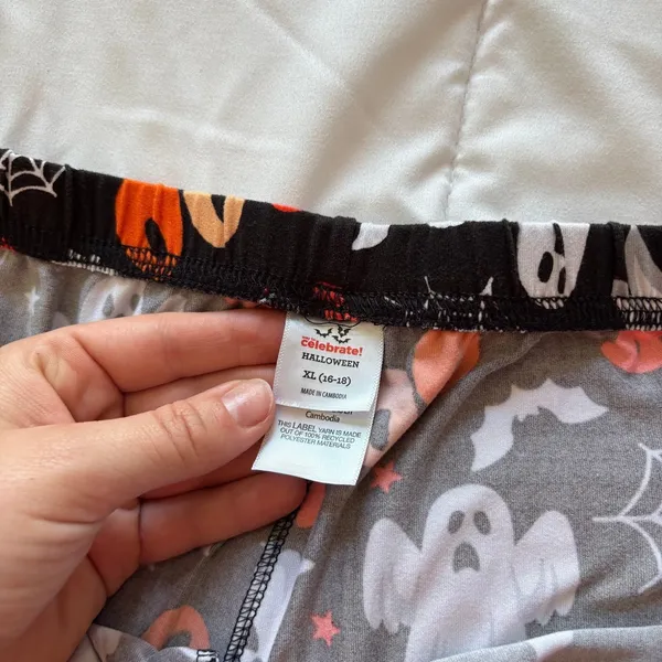 Halloween Ghost Boo Pajama Pants XL PJs Black Orange Joggers Holiday Lounge - Image 4