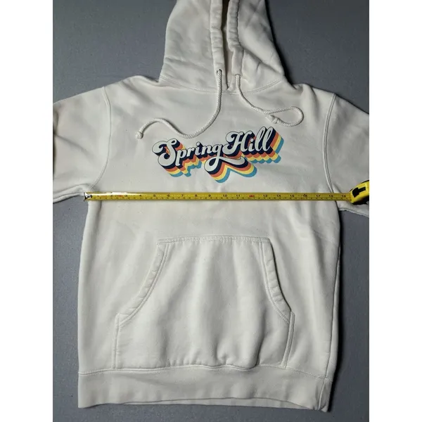 Independent Trading Co‎ Spring Hill Retro Graphic Hoodie Cream Womens XS - Image 6
