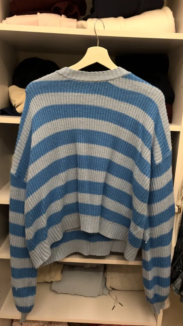 & Other Stories Blue and light blue horizontal striped sweater - Image 2