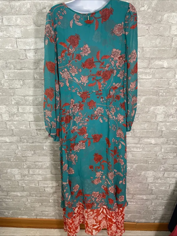 MISA Los Angeles Talitha Maxi Robe Dress featuring a turquoise floral print - Image 7