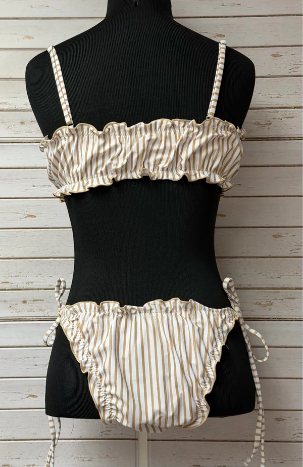 Tan and White Two-Piece Bikini Set  - Image 3