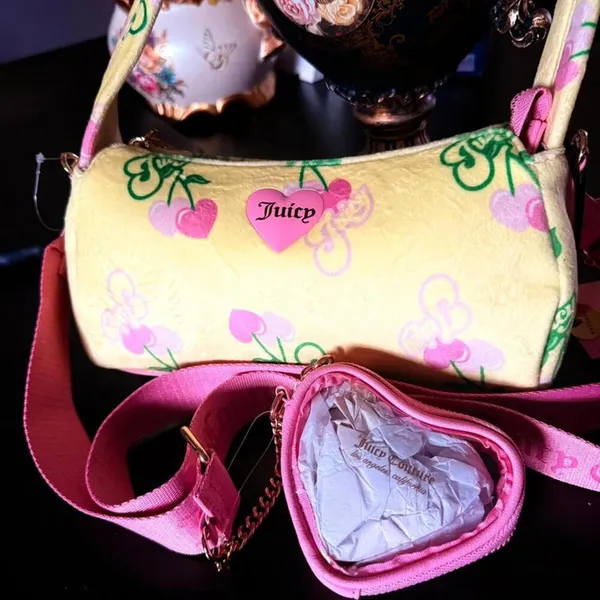 Juicy Couture Yellow Iris Cherry Retro Shoulder Crossbody Bag NWT - Image 4