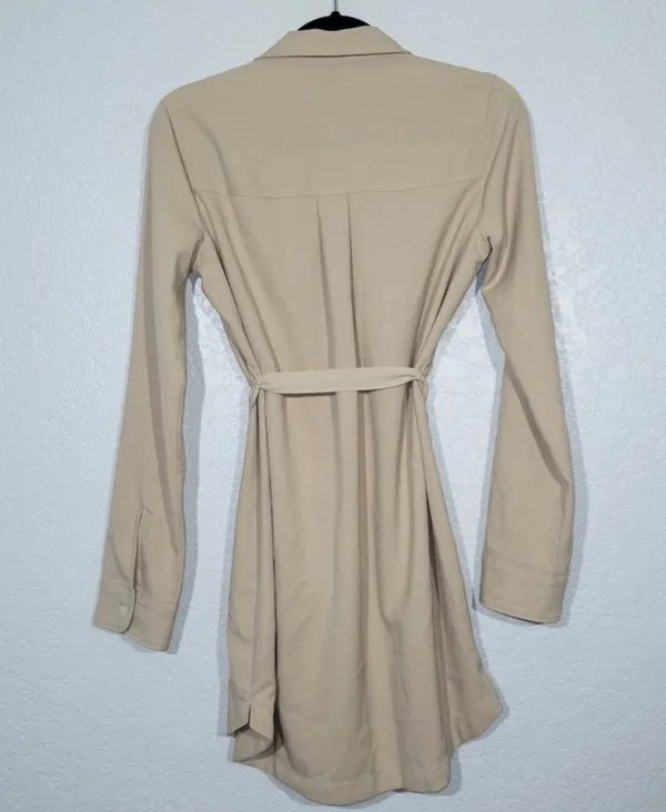 Abercrombie Tan Utility Button-Up Long Sleeve Dress - Image 3