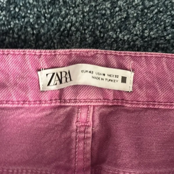 ZARA Women Pink/Raspberry Denim Jeans - Image 4