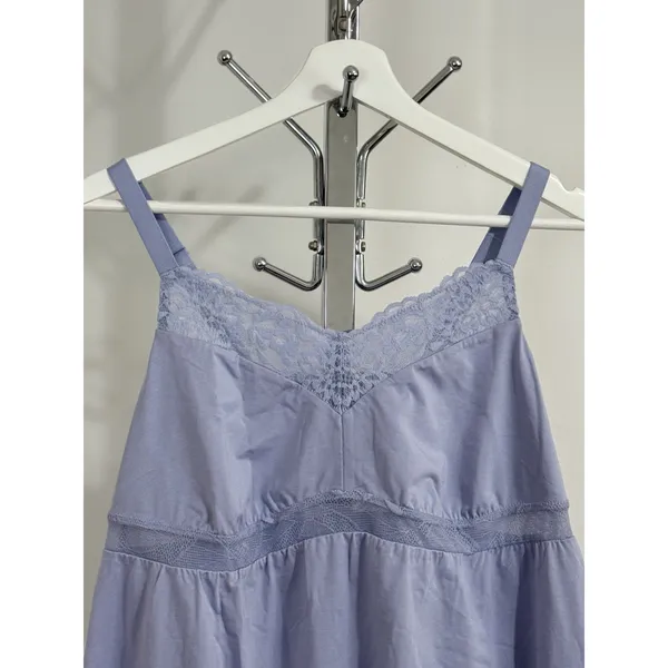 UNDERSTANCE Womens Size S Blue Lavender Lace Trimmed Chemise Sleepwear Nightgown - Image 6