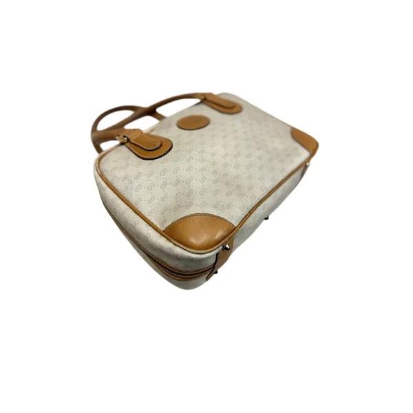 GUCCI Cream GG Monogram Micro Supreme Top Handle Vtg Bag|COA - Image 3