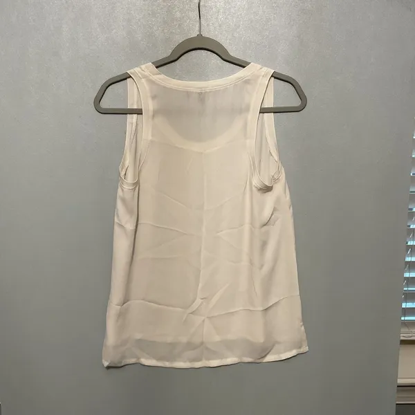 Banana Republic Womens Tank Top Layered Hem Scoop Neck White Small - Image 3