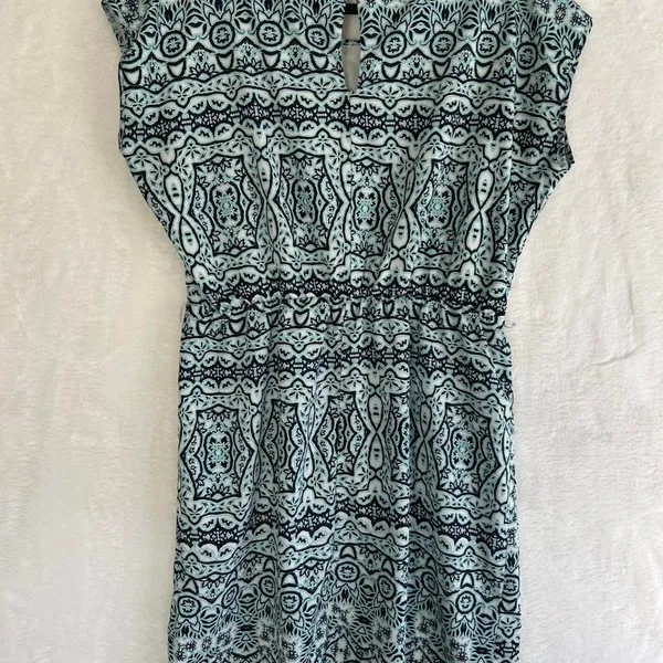 The Limited Teal Navy Medallion Print Sleeveless Elastic Waist‎ Shift Dress L - Image 6
