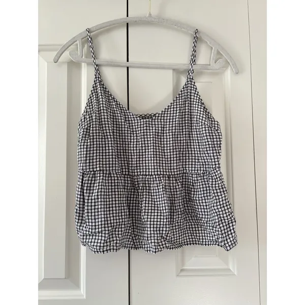 Abercrombie & Fitch XS Gingham Peplum Tank Top - Image 3