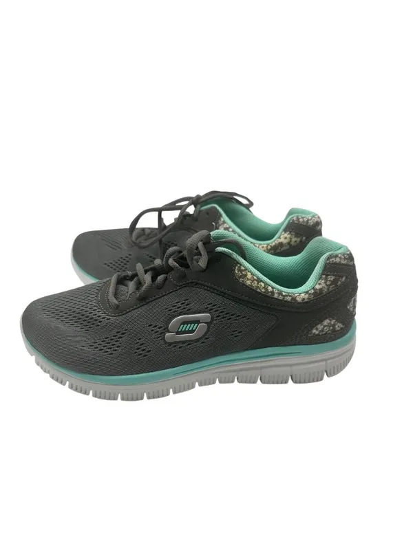 Skechers 9 Womens Athletic Shoes Snake Print Gray & Mint Green - Image 3