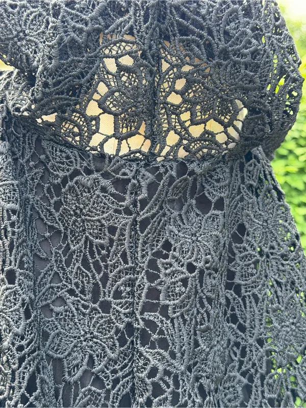 Maeve Anthropologie Whimsigoth‎ Off Shoulder Cutwork Lace Boho Top XXS Romantic - Image 10