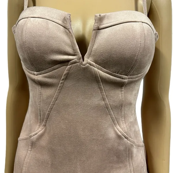 Haute Monde Blush Corset Bandage Bodycon Padded Spaghetti Strap Mini Dress M - Image 4