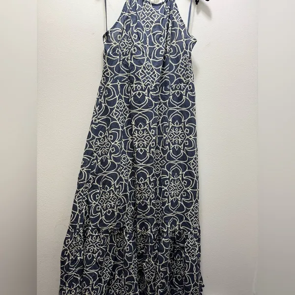 Zara Marrakesh Printed Poplin Maxi Halter Dress Large - Image 3