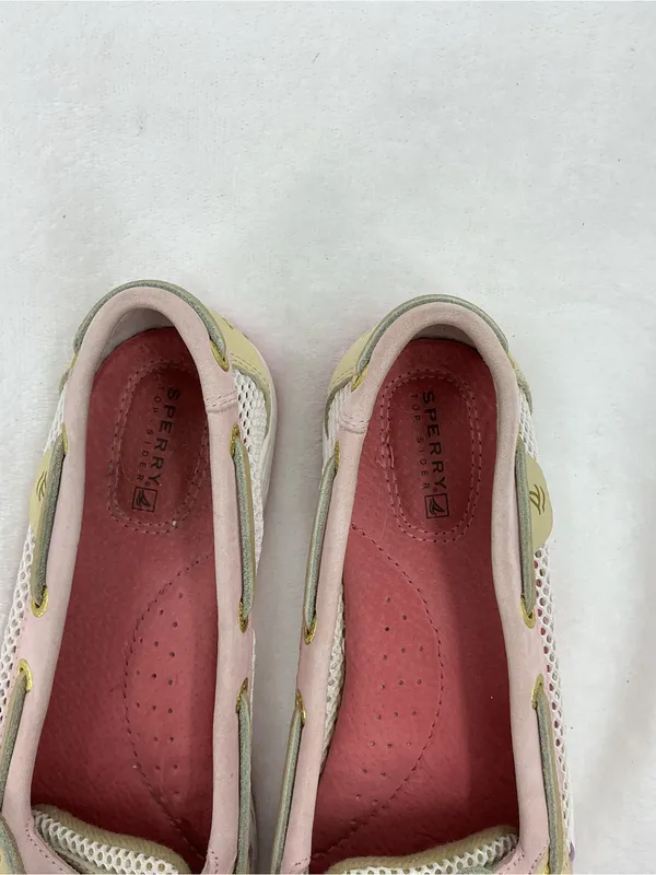 Sperry Two-Tone Pink and Cream Women’s Boat Shoes B75 - Image 2