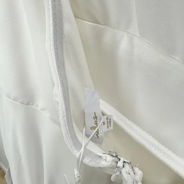 Lulus Romantic Inspiration White Sleeveless Faux Wrap Maxi Dress Wedding M NWT - Image 11