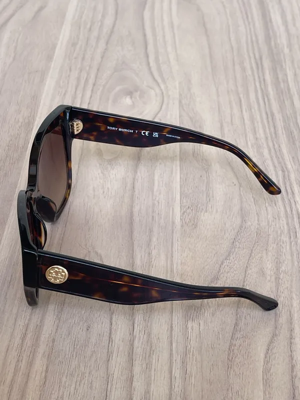 Tory Burch Tortoiseshell Cat-Eye Sunglasses with Brown Gradient Lenses - Image 2