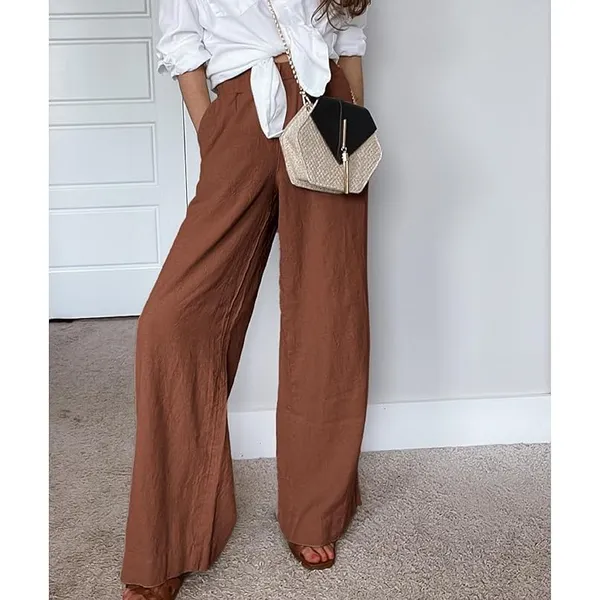 NWT ~ Women's Rust Flowy Palazzo Pants ~ Pockets & Wide Leg ~ Plus Size 2X - Image 4