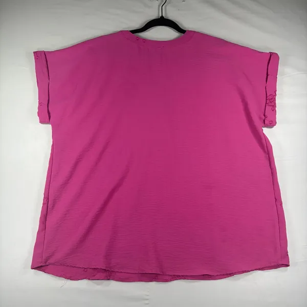 Fred David Magenta Pink Floral Embroidered Shirt Blouse XL Cottagecore Prairie‎ - Image 9