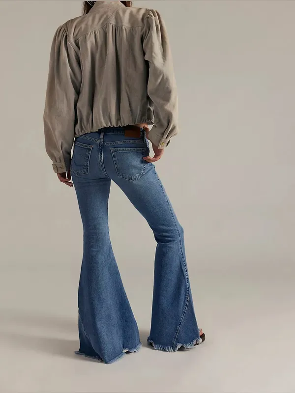 NWT Free People We The Free Emre Low Rise Poppy Blue Flare Jeans 25 - Image 3