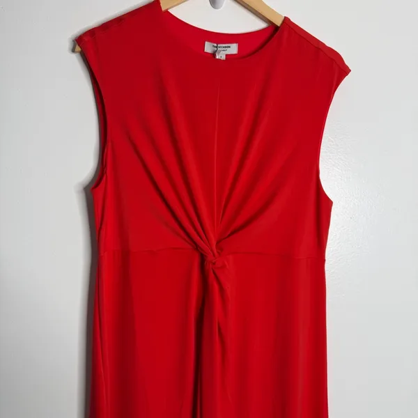 NWT The Occasion By Old Navy Orange Twist Front Long‎ Maxi Dress Large Stretchy - Image 7