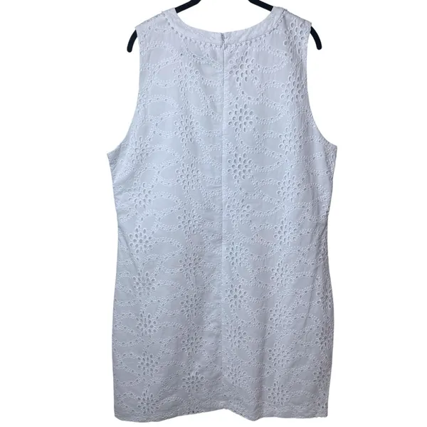 NEW White House Black‎ Market White Eyelet Dress Coastal Cottagecore Feminine 16 - Image 5