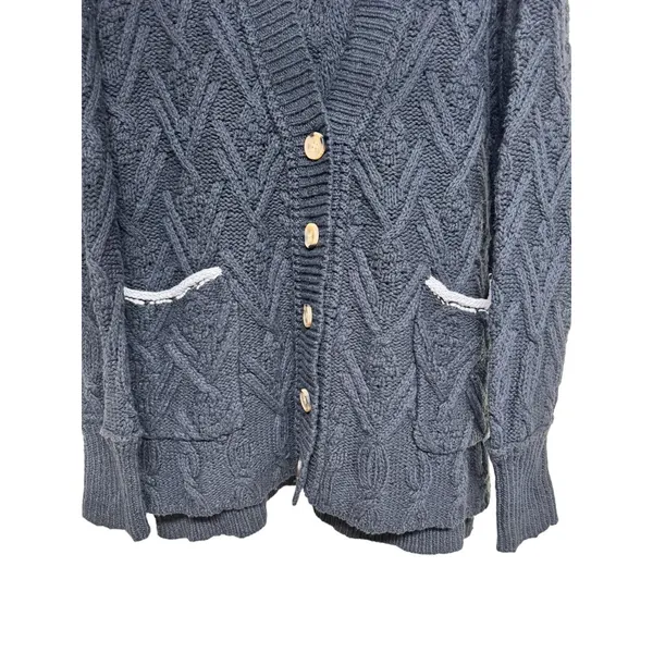 Free People Montana‎ Cable Cardi Black Women's Size Medium - Image 5