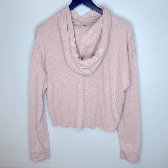 Wild Fable Waffle Knit Blush Pink Cropped‎ Hoodie Size M - Image 2