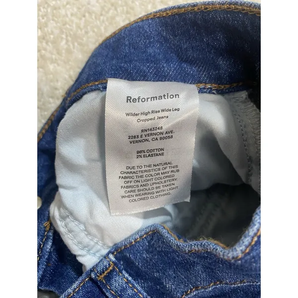 Reformation Bex Super Stretch High Rise Wide Leg Jeans Wheeler Size 26 - Image 9