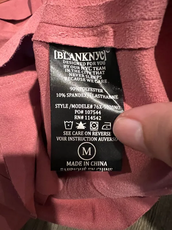 BlankNYC Rare Blush Pink Suede Moto‎ Jacket M - Image 9