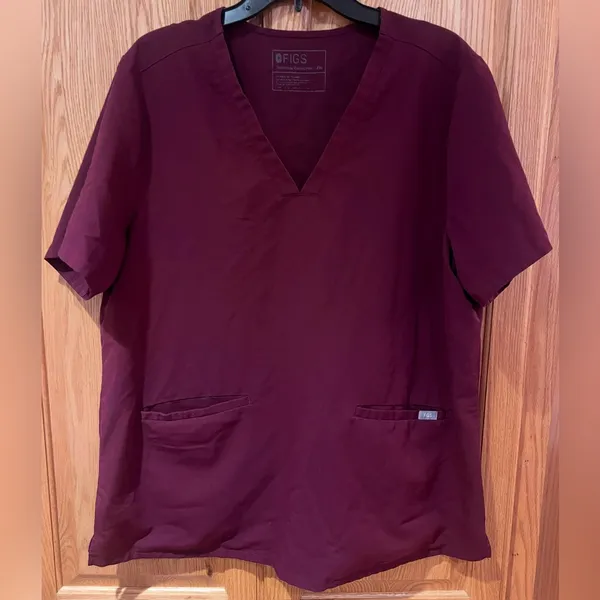FIGS Burgundy Casma Three-Pocket Top & Kade Cargo Scrub Pants Set Size XL/XXL‎ - Image 11