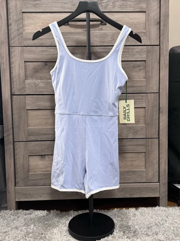 Daily Drills GO! Playsuit with Piping Mist + White S NWT - Image 4