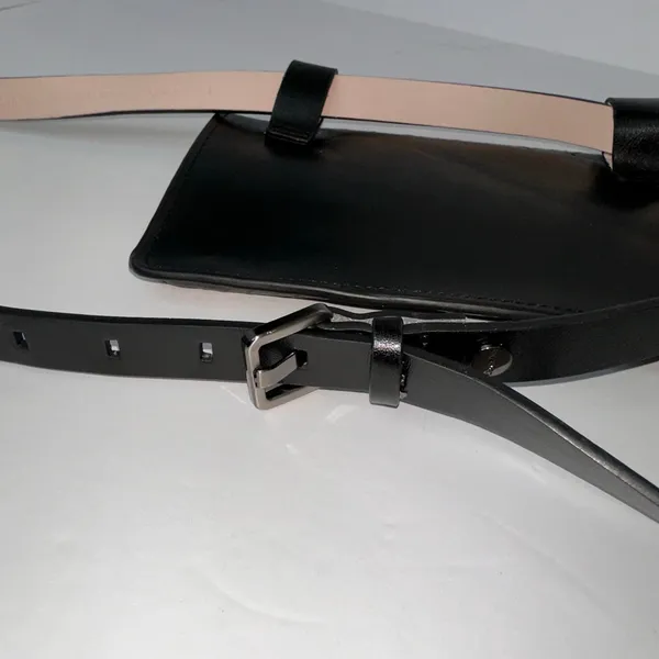 Calvin Klein Collection Black Leather Belt Bag Adjustable Waist - Image 7