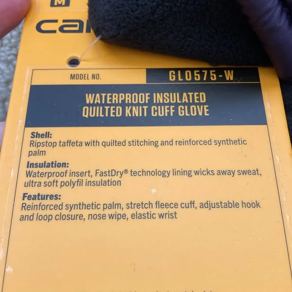 NEW Carhartt Waterproof Insulated Quilted Knit Cuff Glove Women’s Medium NWT - Image 7