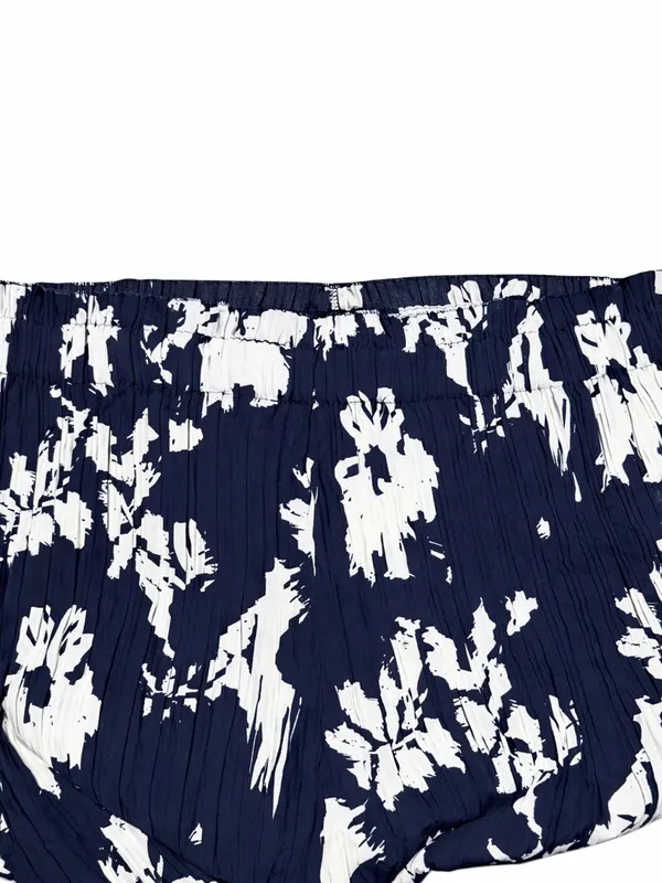 Joie Navy & White Floral Wide-Leg Pull-On Pants - Image 4