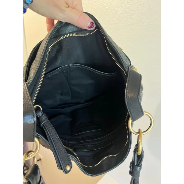 Audrey Brooke Black Genuine Soft Leather Medium Shoulder Bag - Image 4