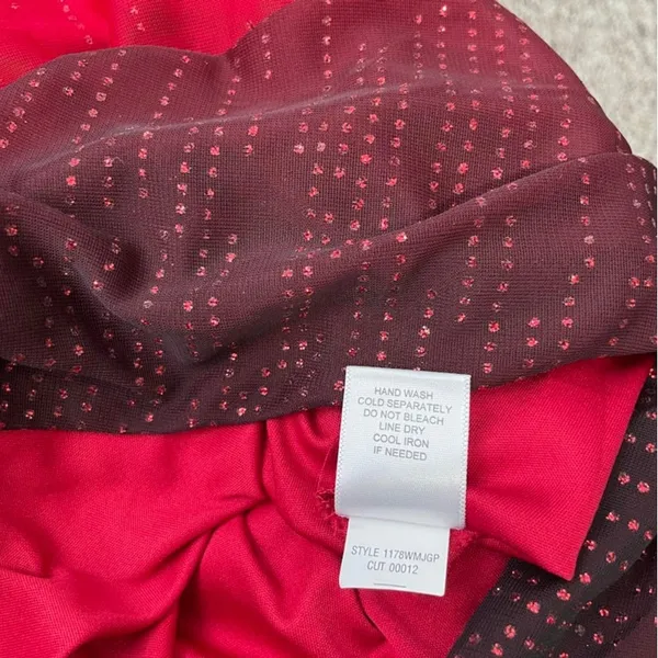 Cato Glitter Mesh Going Out Top Plus Size 1X Red Black Ombre Whimsigoth Party Blouse - Image 6