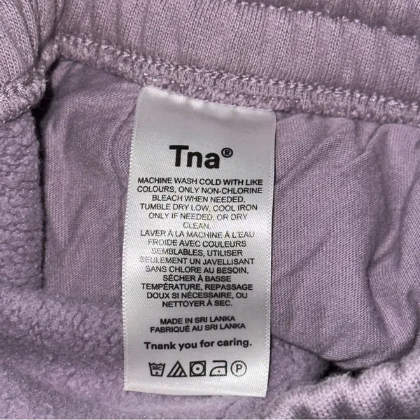 TNA ARITZIA Women’s Sz XS Lavender Purple Cozy Fleece Boyfriend Wide Sweatpants - Image 5