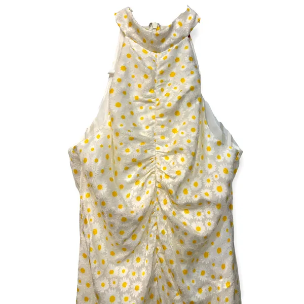 NWOT STAUD Coastal Daisy Ruched Halter Maxi Dress in Yellow - Image 11