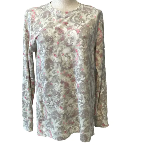 Mono b floral long sleeve knit top sz L - Image 2