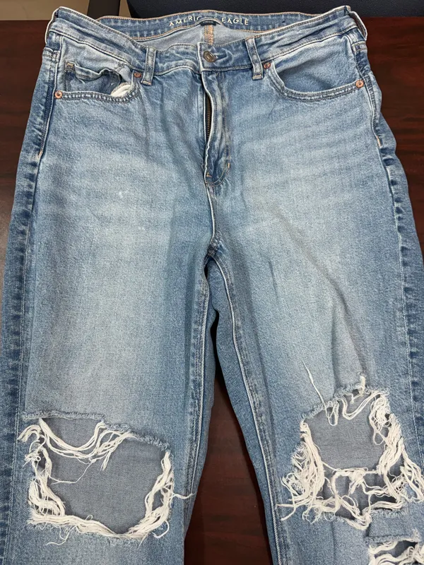 American Eagle Strigid Distressed Mom Jeans Size 10 Short - Image 2