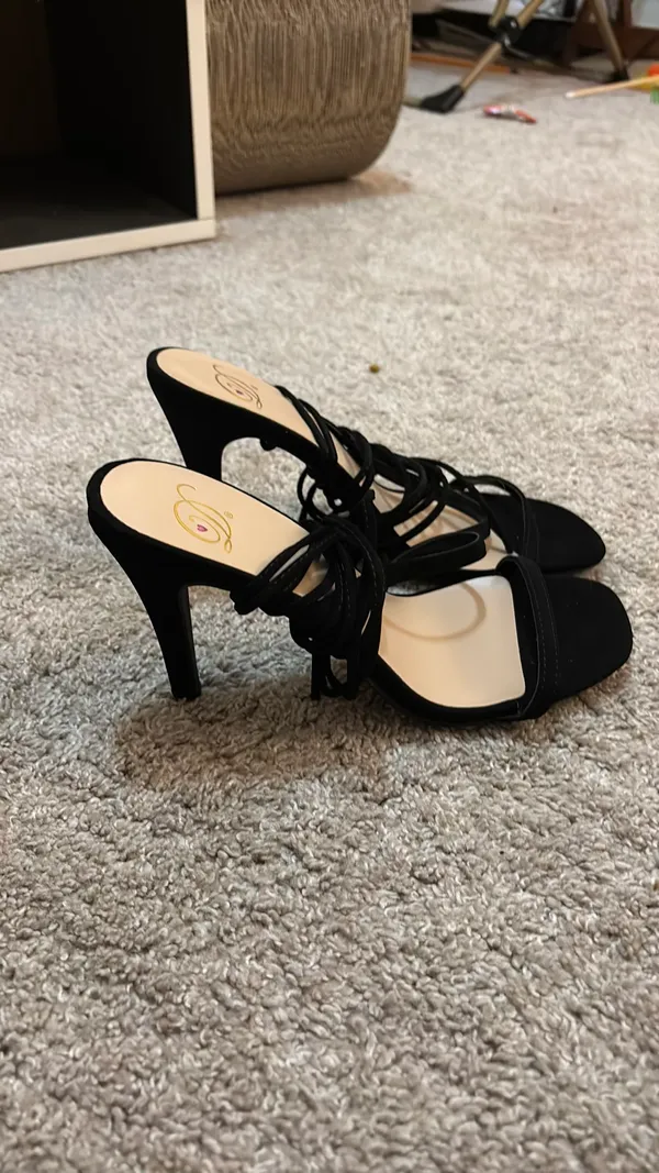 Amazon Black Lace Up Heels - Image 5