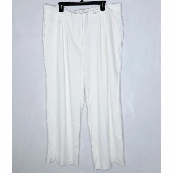 Abercrombie & Fitch White Sloane Linen Blend Pants - Image 4