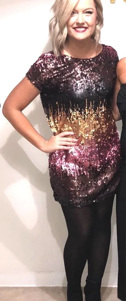 Sequin Low Back Shift Dress - Image 2