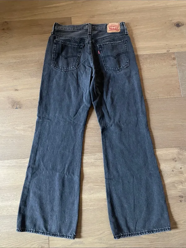 Levi's 94 Baggy Bootcut Jeans Washed Black Size 26X31 - Image 11