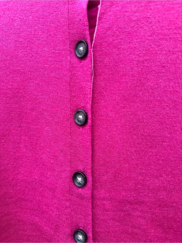 Banana Republic Merino Wool Blend Cranberry Crew Neck Button Cardigan Size Small - Image 3