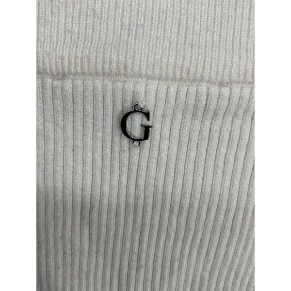 Guess Womens Skirt Ribbed Knit Ruched Side Cream Small - Image 8