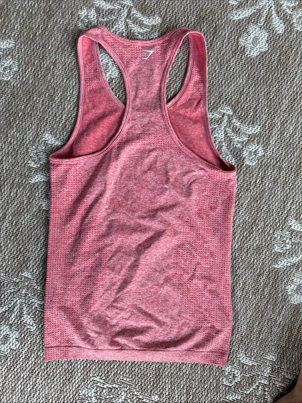 Gymshark Pink Seamless Performance Racerback Tank - Image 3