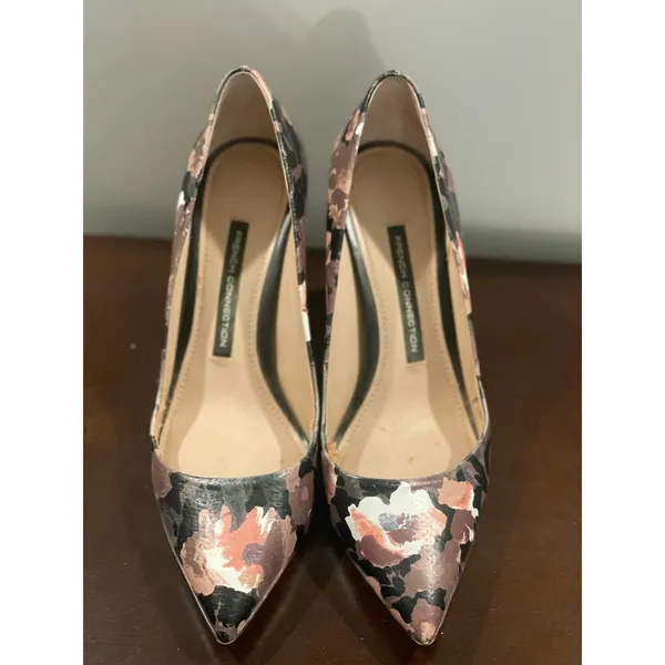 French Connection Heels Floral Neutral Tone Size 7.5 - Image 2